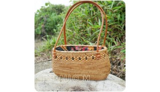 handbags rattan handwoven with batik lining casual